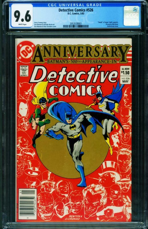 DETECTIVE #526 CGC 9.6 -BATMAN Newsstand variant - 2053538001