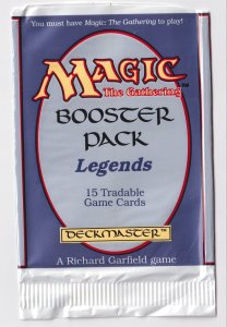MAGIC THE GATHERING LEGENDS - BOOSTER PACK WRAPPER (1994) Excellent condition!