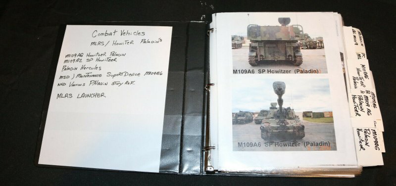 Joe Kubert's Reference Guide Binder w COA Combat Vehicles MLRS Howitzer Paladins