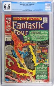 Fantastic Four Annual #4 (1966) CGC Graded 6.5 Origin & 1st Silver Age app of...