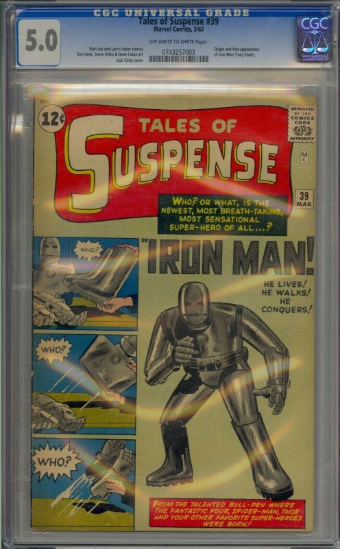 TALES OF SUSPENSE #39 CGC 5.0 1ST IRON MAN TONY STARK 