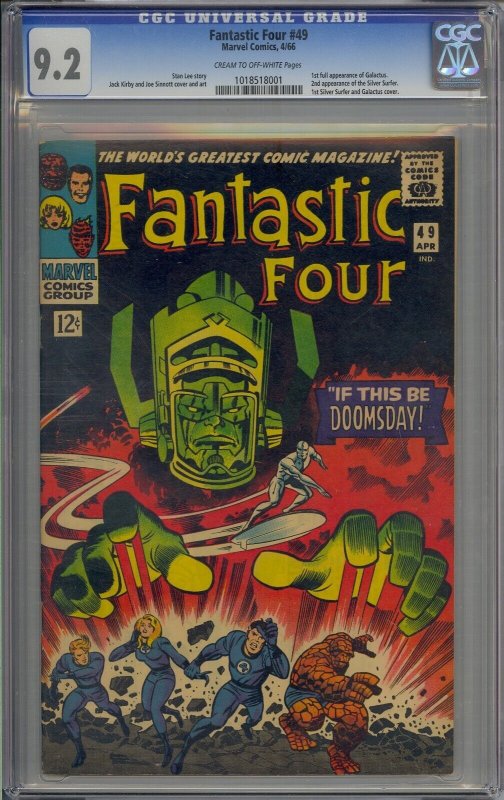 FANTASTIC FOUR #49 CGC 9.2 1ST GALACTUS SILVER SURFER APP