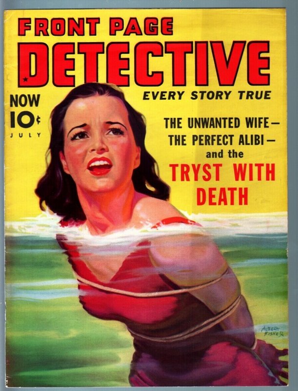 FRONT PAGE DETECTIVE PULP-JULY 1939-MYSTERY-CRIME-GOOD GIRL ART-MURDER--VF VF 