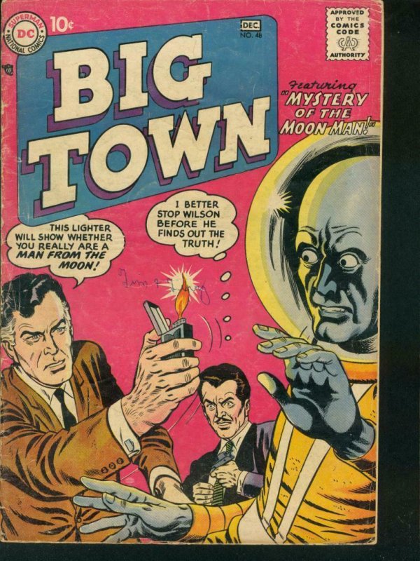 BIG TOWN #48 1957 DC COMICS MOON MAN MYSTERY SCI-FI VG