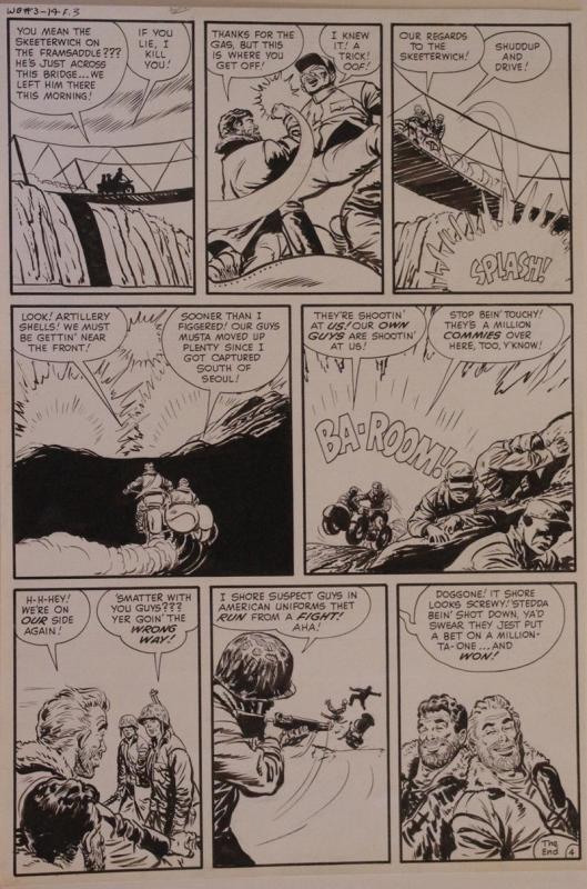 JACK SPARLING original art, WAR BATTLES #3, pgs 11-14, 1952, 4 pgs, Motorcycle