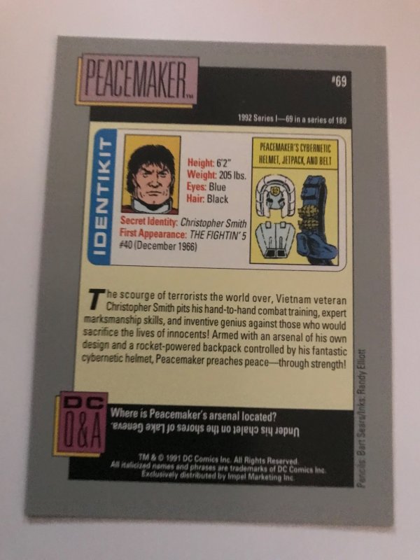 PEACEMAKER #69 card : 1992 DC Universe Series 1, NM/M, Impel; TV