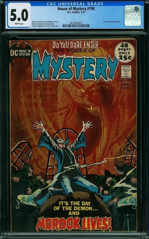 House of Mystery #198 (1972) CGC 5.0 VGF