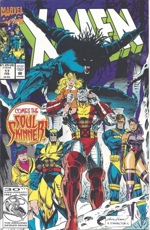 X-Men #17 (Feb 92) - w/ Cyborg, Wolverine, X-Force, the Gold Team, Soul Skinner