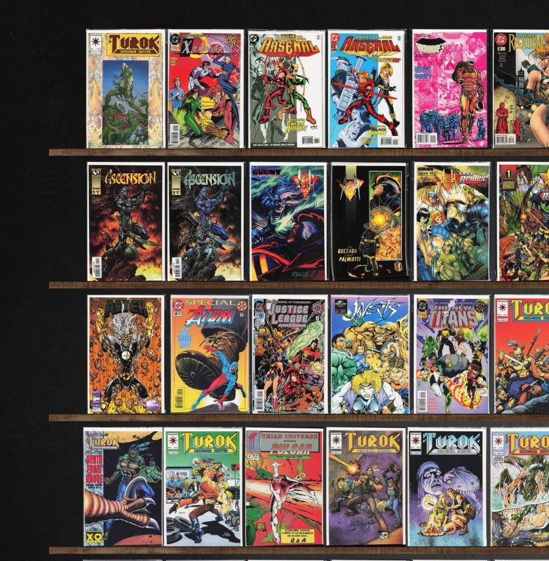 Huge Lot 150+ Comics with Turok, Dinosaur Hunter, Armorines, Ash & More!