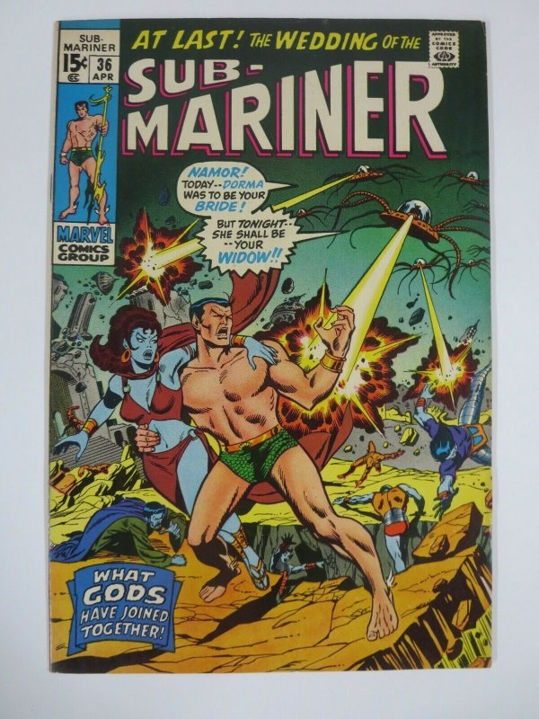 SUB-MARINER #36 (Marvel, 4/1971)  VERY FINE (VF) Dorma! Wrightson Inks!