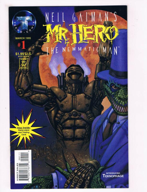 Neil Gaimans Mr Hero #1 NM Tekno Comix Comic Book Mar 1995 DE28