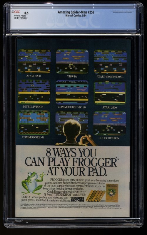 Amazing Spider-Man #252 CGC VF+ 8.5 Newsstand Variant 1st Black Costume!