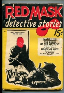 RED MASK DETECTIVE STORIES-#1-MAR 1941-PULP-SOUTHERN STATES PEDIGREE-fn minus