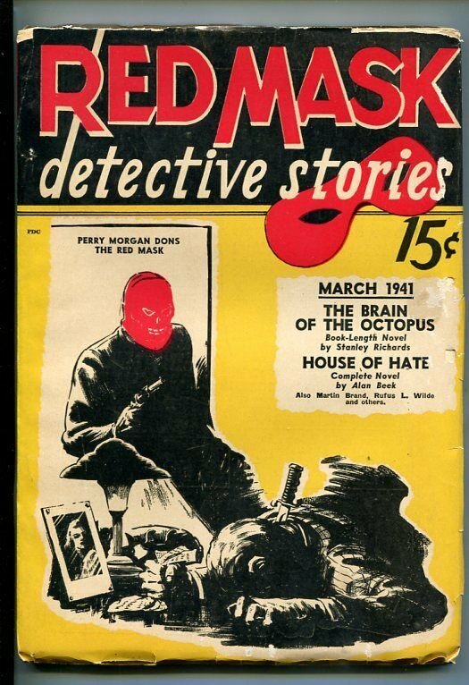 RED MASK DETECTIVE STORIES-#1-MAR 1941-PULP-SOUTHERN STATES PEDIGREE-fn minus