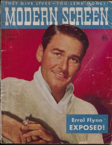 MAG: Modern Screen 11/19343-Errol Flynn Exposed-Gene Tierney-Roy Rogers-G/VG
