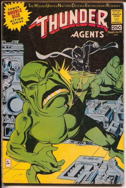 THUNDER Agents #15 1967-Tower Comics-Dynamo-Tuska-Wood-Gil Kane-FN