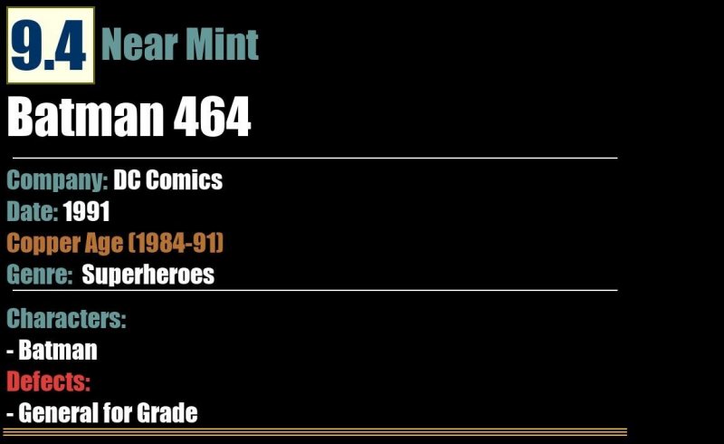 Batman 464 (1991) NM DC Comics