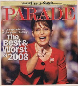 ORIGINAL Vintage December 2008 Parade Magazine Sarah Palin
