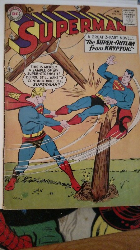 Superman #134 (DC,Jan 1960) Condition VG