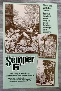 1988 SEMPERE FI' 11x17 Marvel Promo Poster FN+ 6.5 Severin Glanzman Kubert