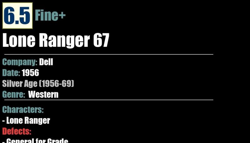 Lone Ranger 67 (1956) FN+ 6.0 Silver Age Dell comic