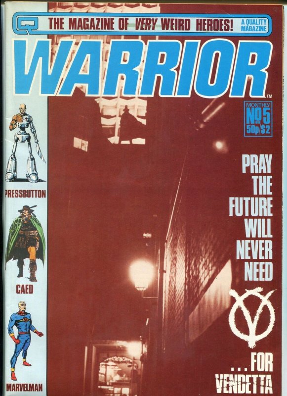 Warrior Magazine #5 1982- Marvelman- V For Vendetta- Alan Moore British VF 