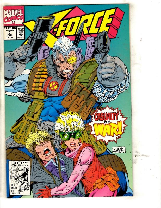 Lot Of 10 X-Force Marvel Comic Books # 1 4 5 6 7 8 9 10 12 13 X-Men Domino JD4