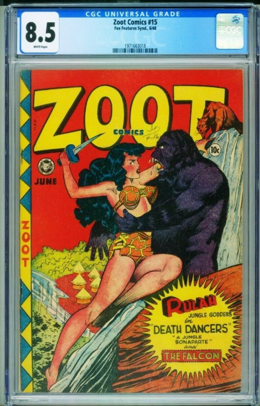 Zoot Comics #15 CGC 8.5-1948-Rulah- Fox Jungle Comic- 1971663018