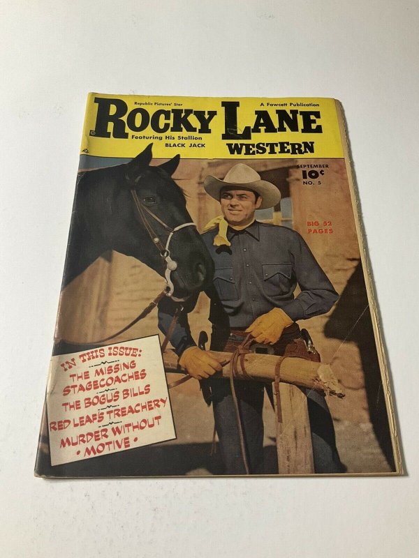 Rocky Lane Western 5 Vg Very Good 4.0 Fawcett Comics