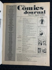 1982 COMICS JOURNAL Magazine #71 VG 4.0 Popeye vs Hulk