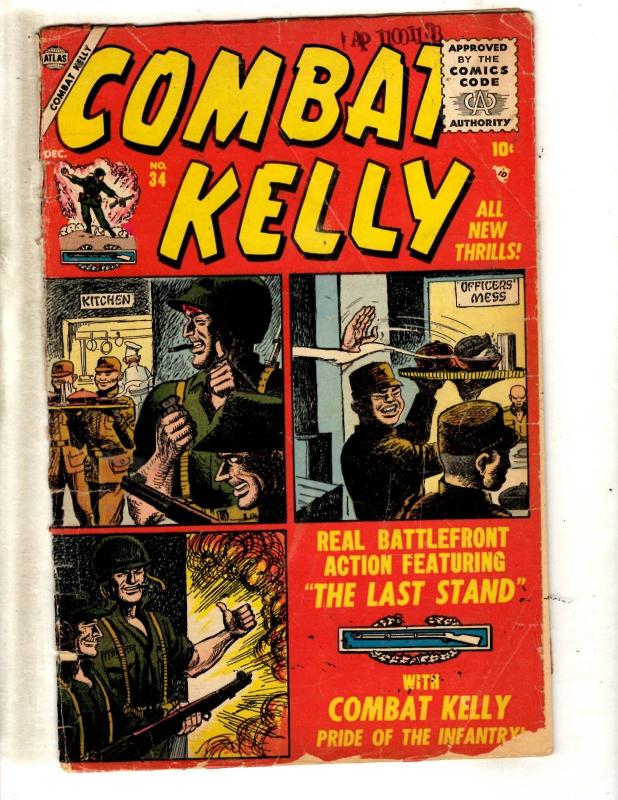 Combat Kelly # 34 VG Marvel Atlas Golden Age Comic Book War WW2 Battlefront JL2 