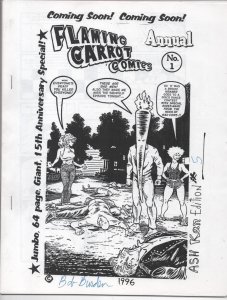 Limited FLAMING CARROT Annual #1 NM, Signed Bob Burden with full pg drawing RARE