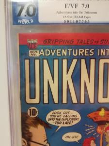 Adventures into the Unknown, #122, Feb 1961, PGX graded 7.0