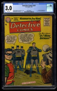 Detective Comics #225 CGC GD/VG 3.0 White Pages 1st Martian Manhunter!