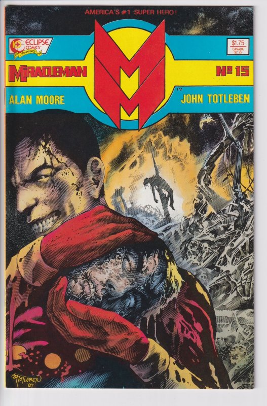 MIRACLEMAN #15 (Nov 1988) Sharp FN+ 6.5 (better but for crease BC), white!