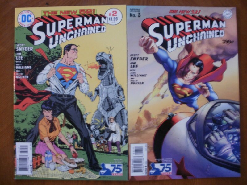 2 Near-Mint DC New 52 Comic: SUPERMAN UNCHAINED #2 #3 Snyder Lee Williams Nguyen