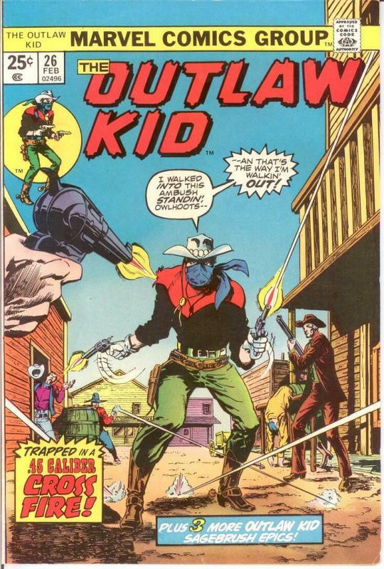 OUTLAW KID (1970-1975 MARVEL) 26 F-VF  Feb. 1975 COMICS BOOK