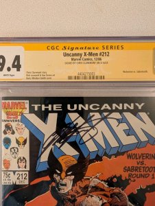 Uncanny X-Men #212 CGC 9.4 Signed by Chris Claremont Wolverine Vs. Sabertooth