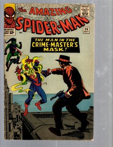 Amazing Spider-Man # 26 FN- Marvel Comic Book Lizard Vulture Human Torch TJ1