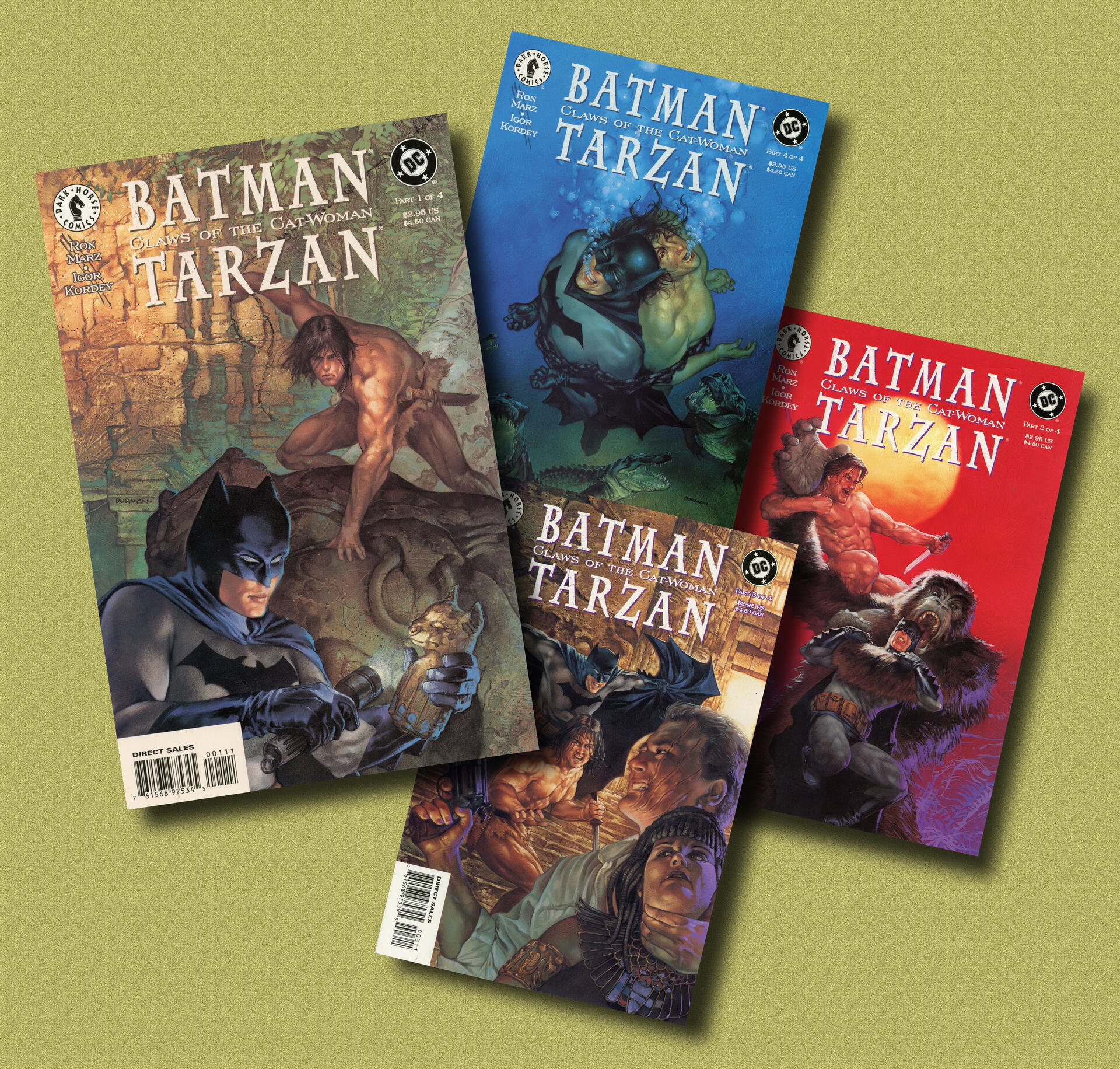 Batman/Tarzan: Claws of The Cat-Woman #1,2,3,4 1-4 Full Run Ron Marz NM-/VF  | Comic Books - Modern Age, Dark Horse, Batman, Jungle / HipComic