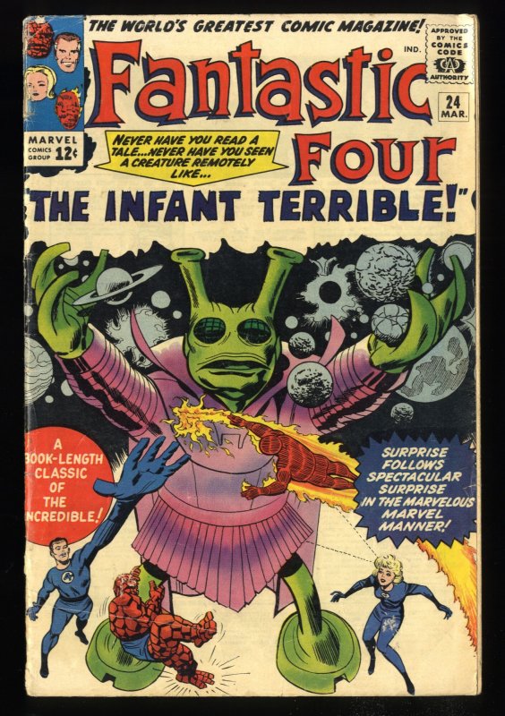 Fantastic Four #24 VG 4.0 1st Appearance Infant Terrible!  Jack Kirby!