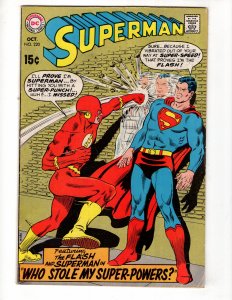 Superman #220 (1969) FLASH Appearance HIGH Grade Silver Age DC