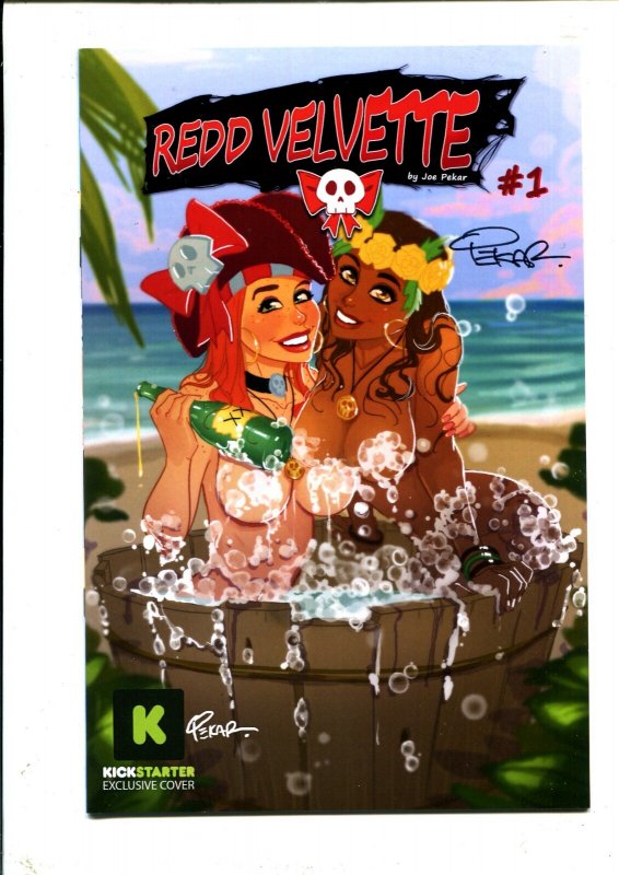Redd Velvette #1 - 3PC LOT Kickstarter Exclusives Signed Joe Pekar (9.2ob) 2020