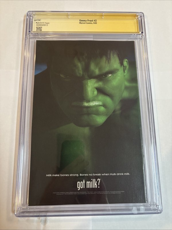 Emma Frost (2003) # 2 (CGC 9.6 SS) Signed Greg Horn * Marvel Comics