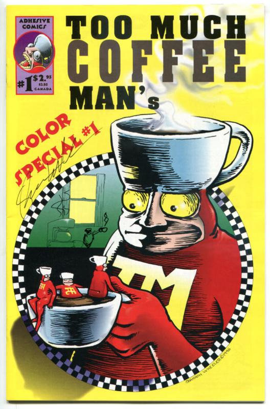 TOO MUCH COFFEE MAN #1 2 3 4 5, 8 9 10 + 3 CS +, NM-, Signed Wheeler w/ art,1993