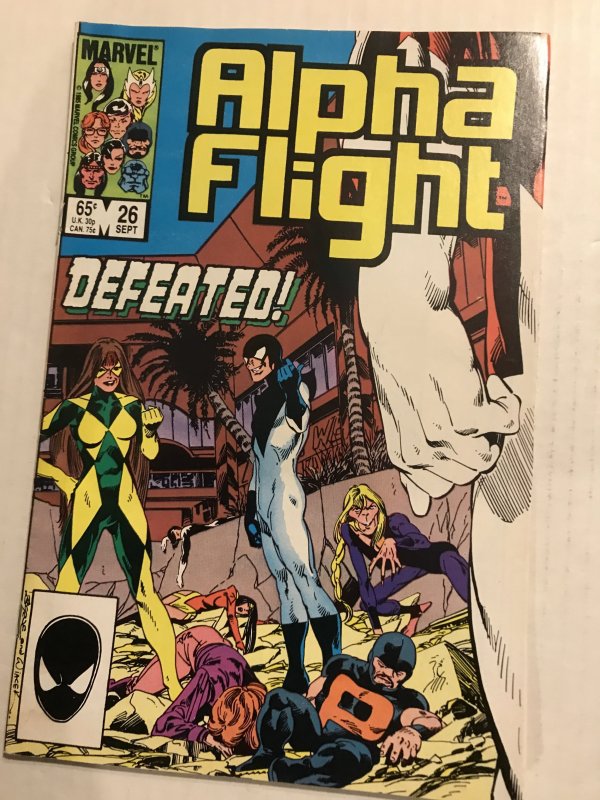 Alpha Flight #26 : Marvel 9/85 VG+; John Byrne cover, Puck, Snowbird