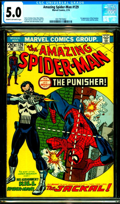 Amazing Spider-Man #129 CGC Graded 5.0 1st Punisher