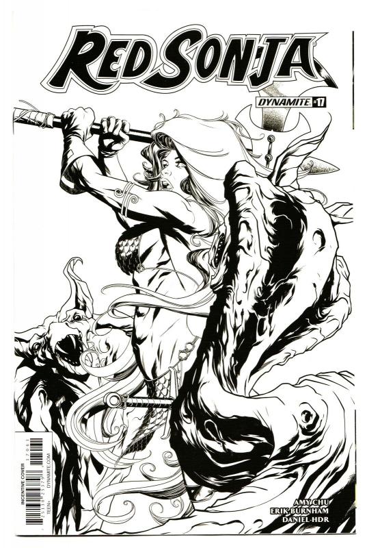 Red Sonja #17 Cvr F / 1:10 RI B&W Variant (Dynamite, 2018) NM