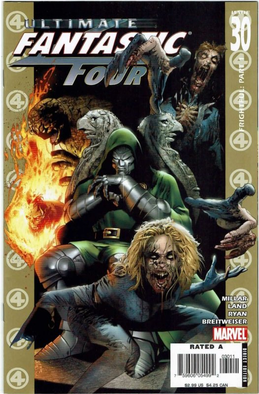 Ultimate Fantastic Four #30 Mark Millar Greg Land Marvel Zombies NM