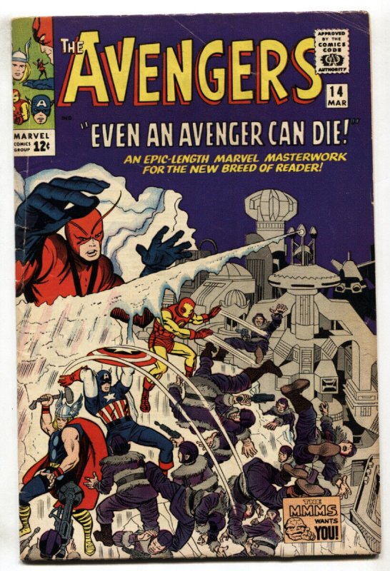 AVENGERS #14--comic book--1965--Captain America--Iron Man--VG+